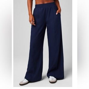 Fabletics Downtown Navy Blue Wide-Leg Pants